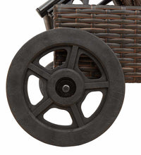 Sonnenliege mit Rollen und Auflage Braun Poly Rattan