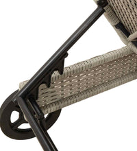 Sonnenliege mit Rollen und Auflage Hellgrau Poly Rattan