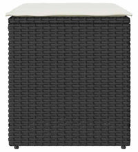 Gartenhocker mit Kissen 2 Stk. Schwarz 40x40x43 cm Poly Rattan