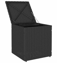 Gartenhocker mit Kissen 2 Stk. Schwarz 40x40x43 cm Poly Rattan