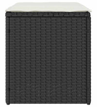 Gartenhocker mit Kissen 2 Stk. Schwarz 40x40x43 cm Poly Rattan