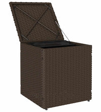 Gartenhocker mit Kissen 2 Stk. Braun 40x40x43 cm Poly Rattan