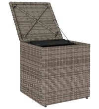 Gartenhocker mit Kissen 2 Stk. Grau 40x40x43 cm Poly Rattan