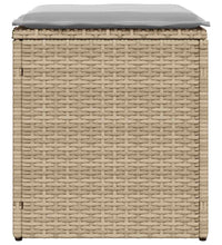 Gartenhocker mit Kissen 2 Stk. Beige 40x40x43 cm Poly Rattan