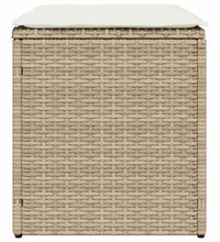 Gartenhocker mit Kissen 2 Stk. Beige 40x40x43 cm Poly Rattan