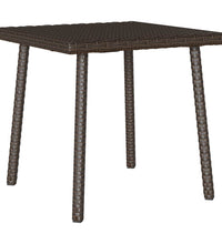 Garten-Couchtisch Rechteckig Braun 40x40x37 cm Poly Rattan