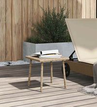 Garten-Couchtisch Rechteckig Beige 40x40x37 cm Poly Rattan