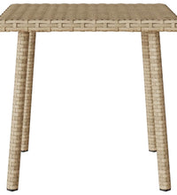 Garten-Couchtisch Rechteckig Beige 40x40x37 cm Poly Rattan