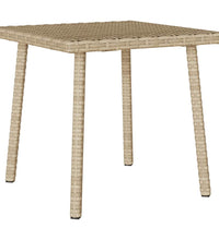 Garten-Couchtisch Rechteckig Beige 40x40x37 cm Poly Rattan