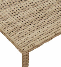 Garten-Couchtisch Rechteckig Beige 40x40x37 cm Poly Rattan