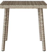 Garten-Couchtisch Rechteckig Hellgrau 40x40x37 cm Poly Rattan