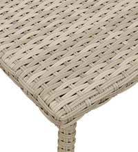 Garten-Couchtisch Rechteckig Hellgrau 40x40x37 cm Poly Rattan