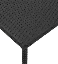 Garten-Couchtisch Rechteckig Schwarz 60x40x37 cm Poly Rattan