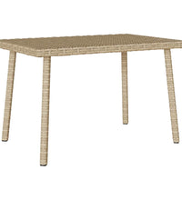 Garten-Couchtisch Rechteckig Beige 60x40x37 cm Poly Rattan