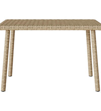 Garten-Couchtisch Rechteckig Beige 60x40x37 cm Poly Rattan