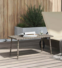 Garten-Couchtisch Rechteckig Grau 80x40x37 cm Poly Rattan