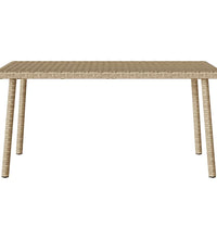 Garten-Couchtisch Rechteckig Beige 80x40x37 cm Poly Rattan