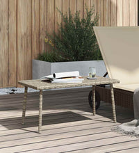 Garten-Couchtisch Rechteckig Hellgrau 80x40x37 cm Poly Rattan