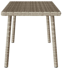 Garten-Couchtisch Rechteckig Hellgrau 80x40x37 cm Poly Rattan