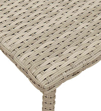 Garten-Couchtisch Rechteckig Hellgrau 80x40x37 cm Poly Rattan