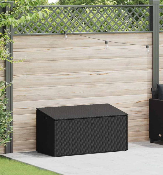 Garten-Auflagenbox Schwarz 110x50x58 cm Poly Rattan