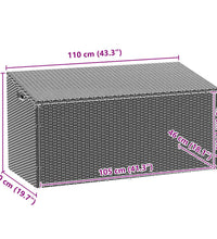 Garten-Auflagenbox Schwarz 110x50x58 cm Poly Rattan