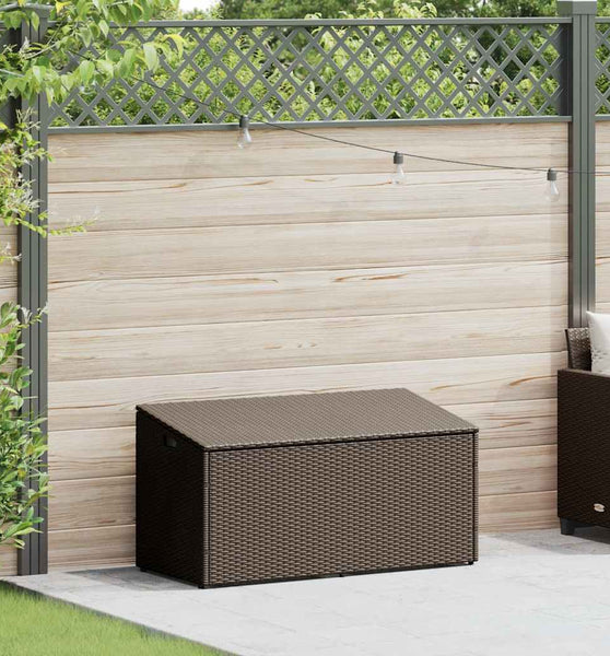 Garten-Auflagenbox Braun 110x50x58 cm Poly Rattan