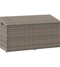 Garten-Auflagenbox Grau 110x50x58 cm Poly Rattan