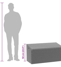 Garten-Auflagenbox Grau 110x50x58 cm Poly Rattan