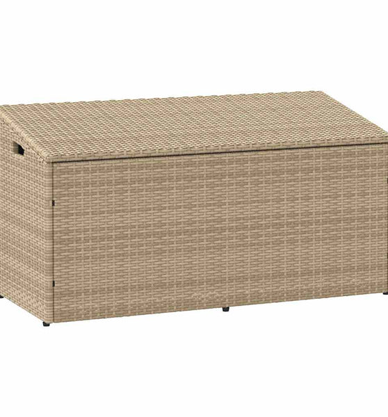 Garten-Auflagenbox Beige 110x50x58 cm Poly Rattan