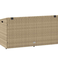 Garten-Auflagenbox Beige 110x50x58 cm Poly Rattan