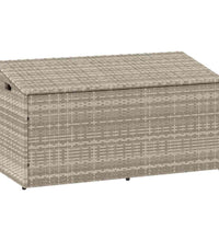 Garten-Auflagenbox Hellgrau 110x50x58 cm Poly Rattan