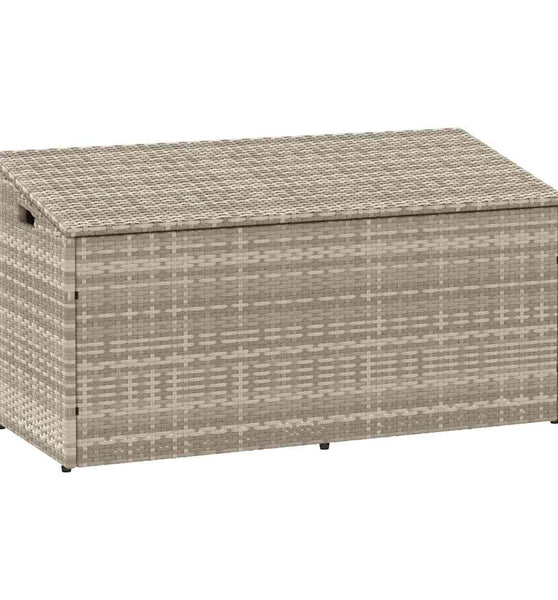 Garten-Auflagenbox Hellgrau 110x50x58 cm Poly Rattan
