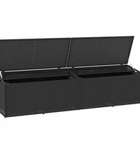 Garten-Auflagenbox Schwarz 220x50x58 cm Poly Rattan