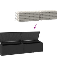 Garten-Auflagenbox Schwarz 220x50x58 cm Poly Rattan