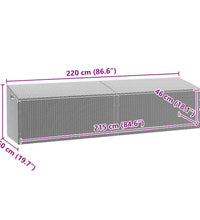 Garten-Auflagenbox Schwarz 220x50x58 cm Poly Rattan