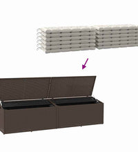 Garten-Auflagenbox Braun 220x50x58 cm Poly Rattan
