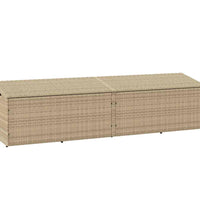 Garten-Auflagenbox Beige 220x50x58 cm Poly Rattan