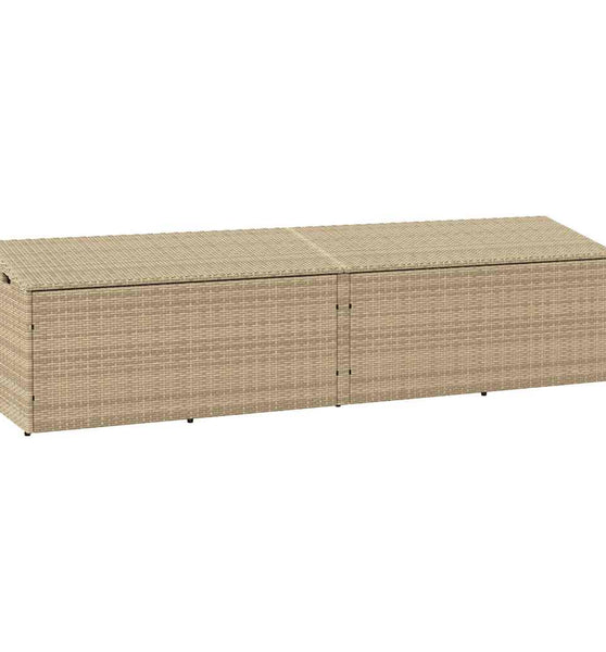 Garten-Auflagenbox Beige 220x50x58 cm Poly Rattan