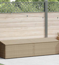Garten-Auflagenbox Beige 220x50x58 cm Poly Rattan