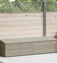 Garten-Auflagenbox Hellgrau 220x50x58 cm Poly Rattan