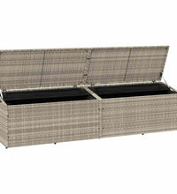 Garten-Auflagenbox Hellgrau 220x50x58 cm Poly Rattan