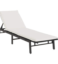 Sonnenliege mit Auflage Schwarz Poly-Rattan