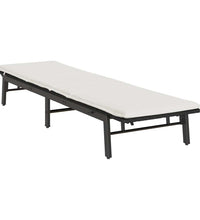 Sonnenliege mit Auflage Schwarz Poly-Rattan