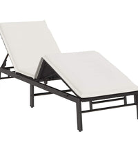 Sonnenliege mit Auflage Schwarz Poly-Rattan