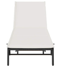 Sonnenliege mit Auflage Schwarz Poly-Rattan