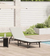 Sonnenliege mit Auflage Schwarz Poly-Rattan