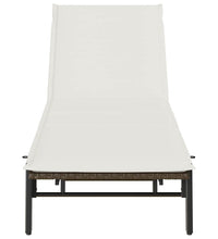 Sonnenliege mit Auflage Braun Poly Rattan