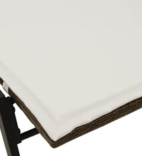 Sonnenliege mit Auflage Braun Poly Rattan