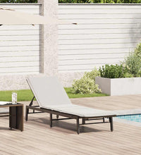 Sonnenliege mit Auflage Braun Poly Rattan